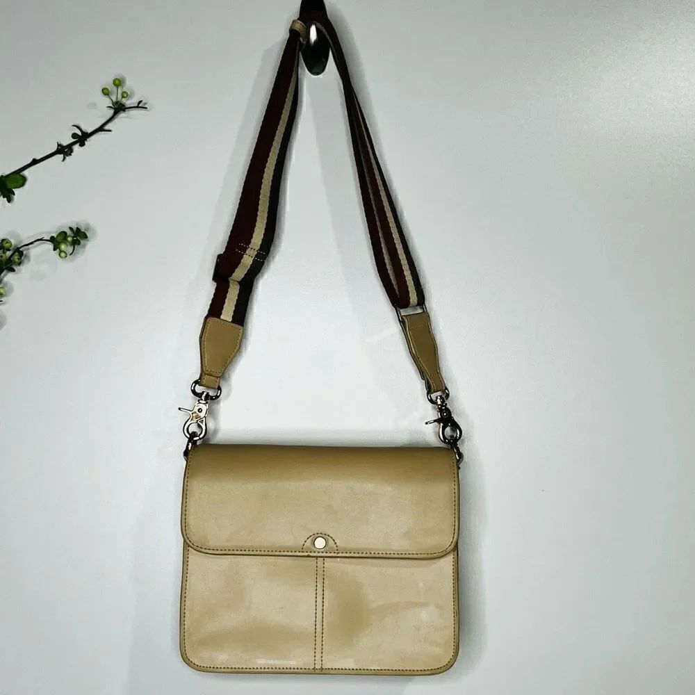 Spartina 449 Nude Cream Leather Shoulder Bag Purse